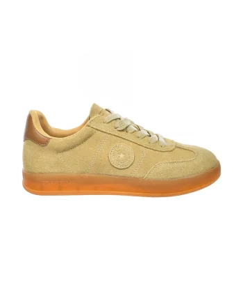 Pantofi sport din piele intoarsa cu model uni, Maro/Bej
