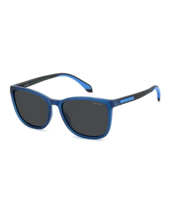 Ochelari de soare patrati cu lentile polarizate, Negru/Bleumarin