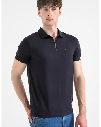 Tricou slim fit cu fenta cu fermoar, Albastru ultramarin