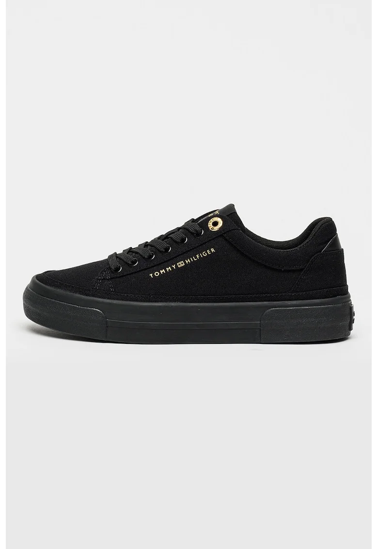 Pantofi sport low-cut din material textil, Auriu/Negru