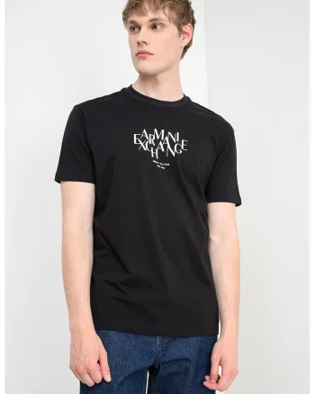 Tricou de bumbac cu logo, Alb/Negru stins