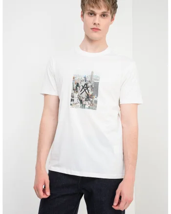 Tricou cu imprimeu foto, Alb/Verde/Negru
