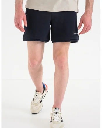 Pantaloni scurti cu snur si buzunare cu fermoar, Albastru ultramarin