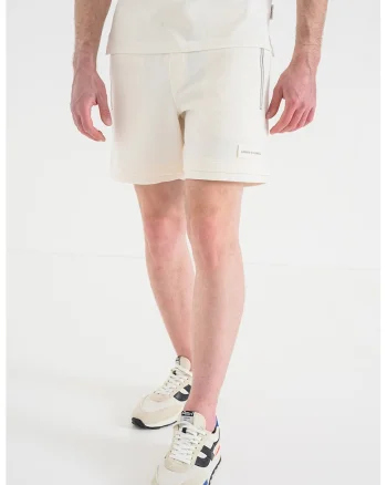 Pantaloni scurti cu snur si buzunare cu fermoar, Alb