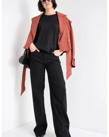 Blugi relaxed fit cu dungi stralucitoare, Auriu/Negru