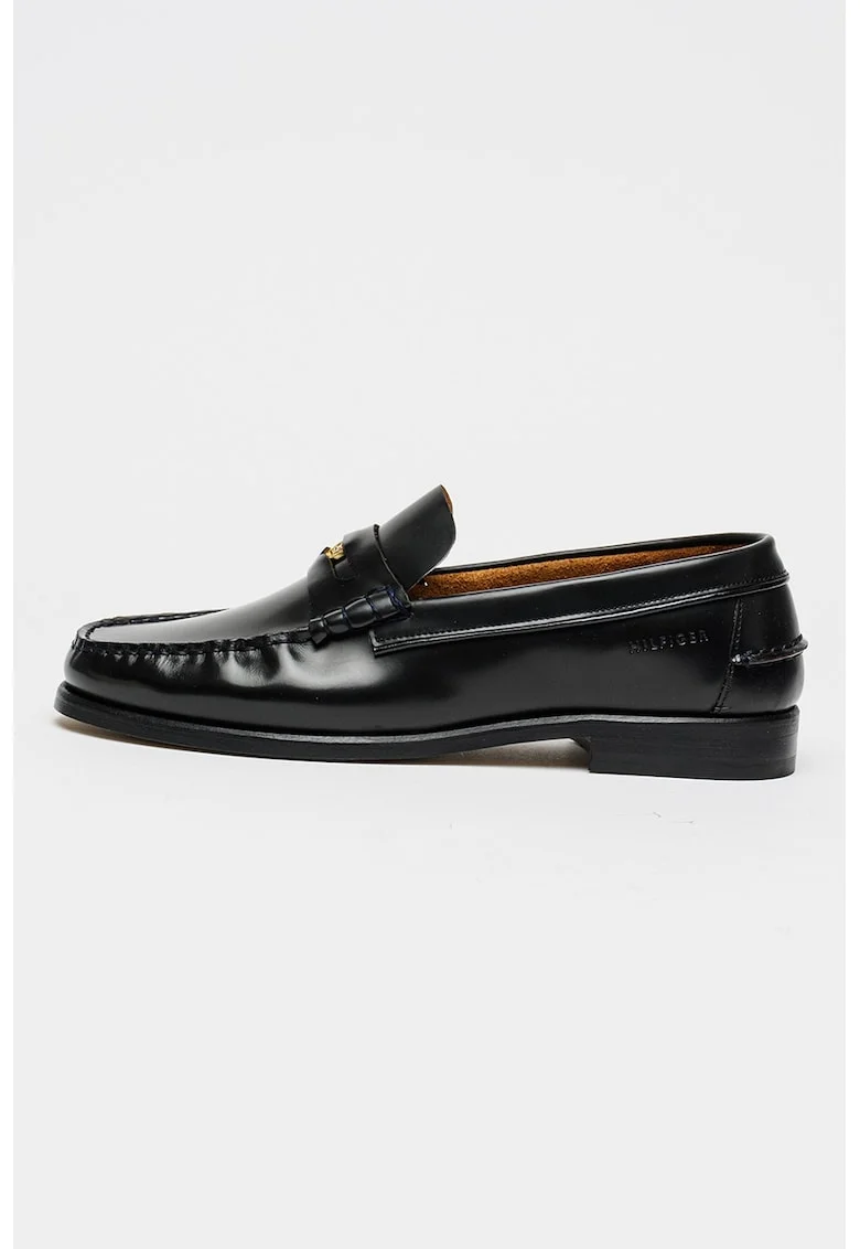 Pantofi loafer Penny din piele, Auriu/Maro inchis