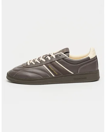 Pantofi sport de piele The Greenwich Edge, Alb/Maro pamantiu