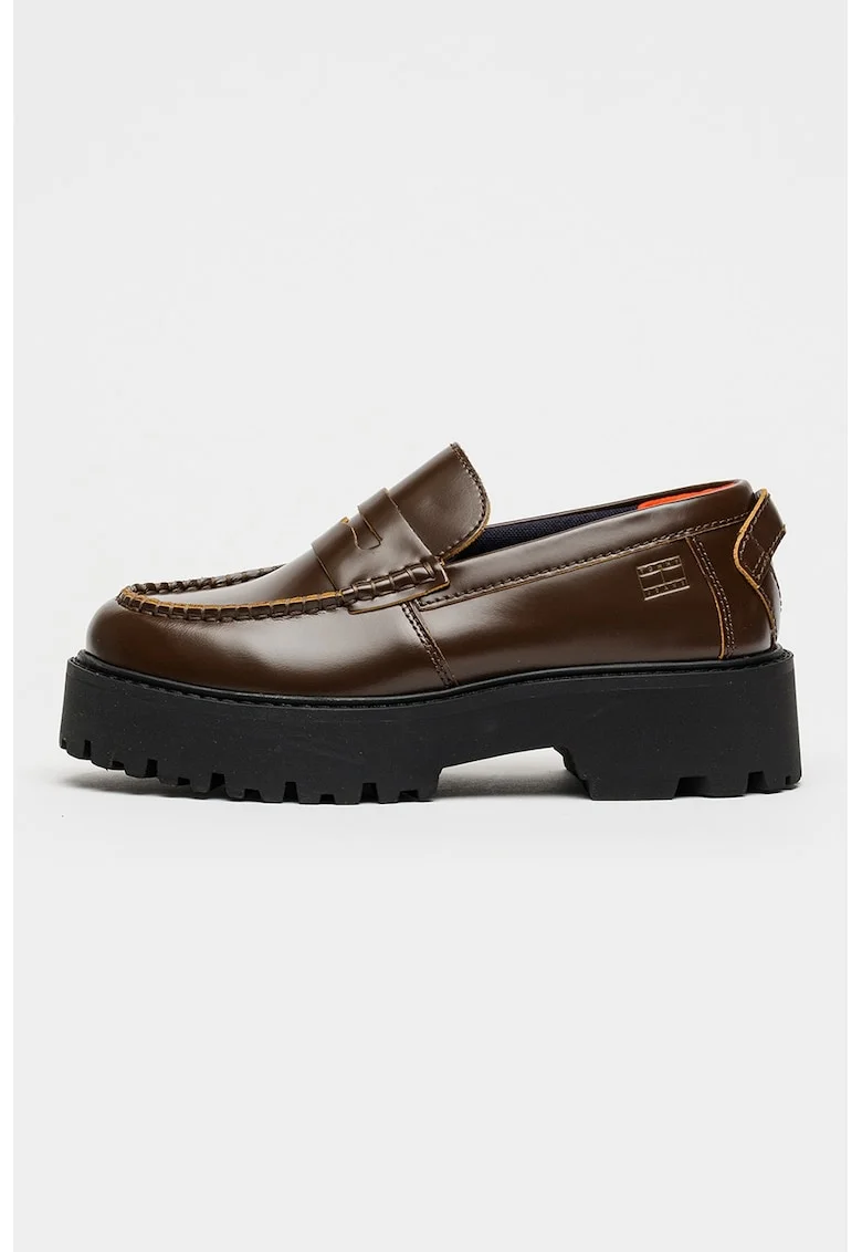 Pantofi loafer de piele Archive'01, Maro