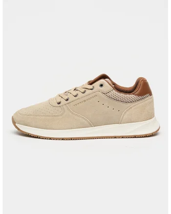 Pantofi sport din piele intoarsa cu detalii perforate Newport, Maro taupe deschis