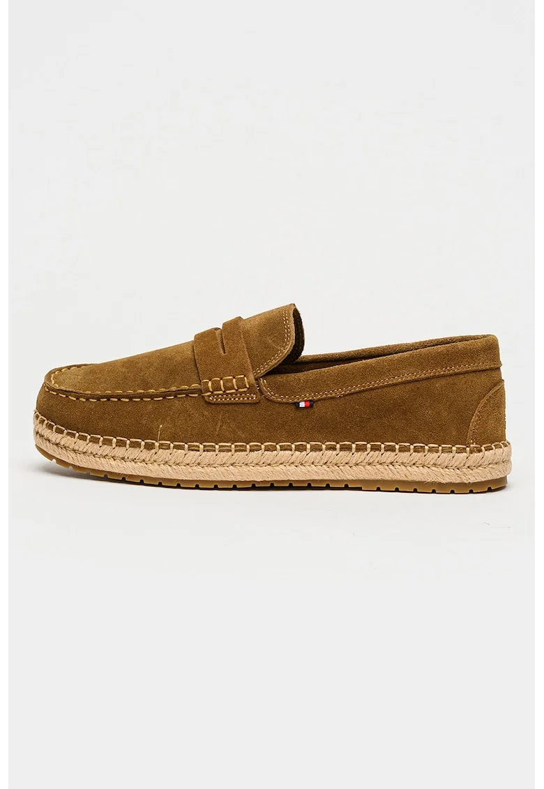 Espadrile de piele intoarsa, Caramel