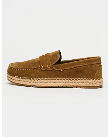 Espadrile de piele intoarsa, Caramel
