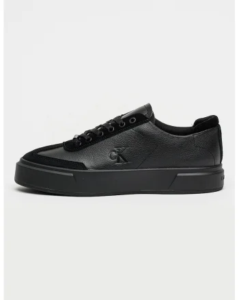 Pantofi sport low-cut de piele cu talpa cupsoe, pentru bashet, Negru