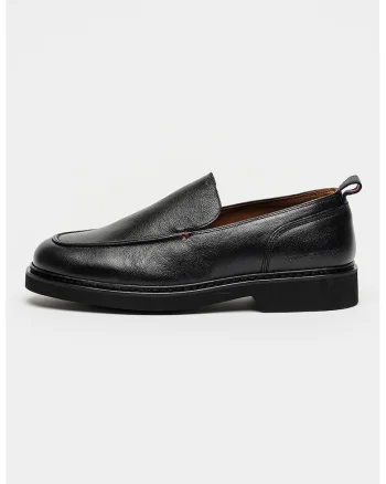 Pantofi loafer uni de piele, Negru