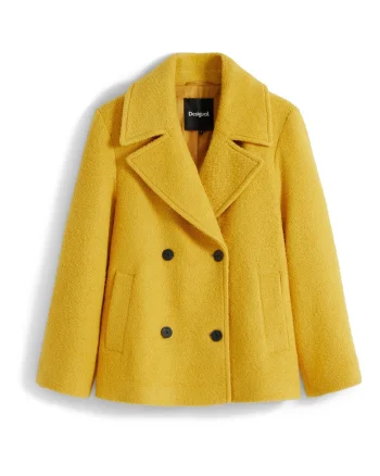 Palton dama,  lana - 549879, Galben