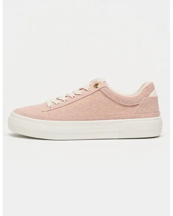 Pantofi sport flatform din material textil Foxing, Rosu stins