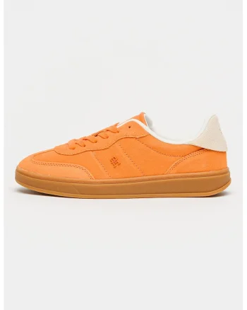 Pantofi sport din piele intoarsa cu monograma Heritage, Portocaliu mandarina/Alb murdar