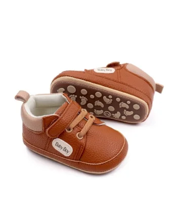 Pantofi  Model AL 16463 Baby Boy, pentru bebelusi, Piele ecologica, 3-6 luni, Maro,