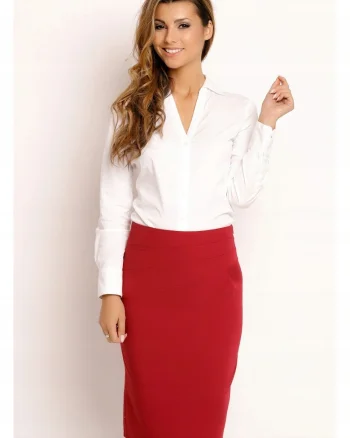 Fusta Midi L030,, Rosu inchis