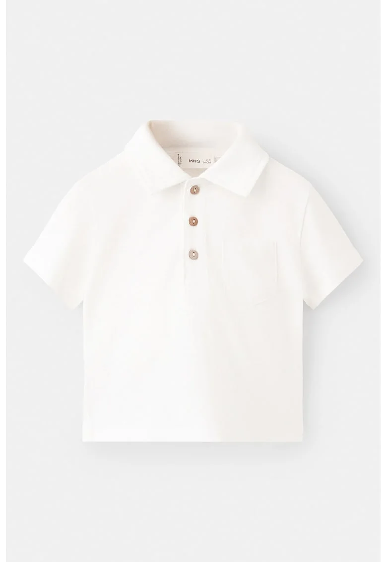 Tricou polo de bumbac, Alb