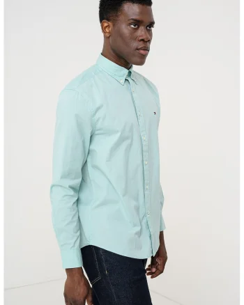 Camasa de poplin cu guler fixat cu nasturi, Verde menta