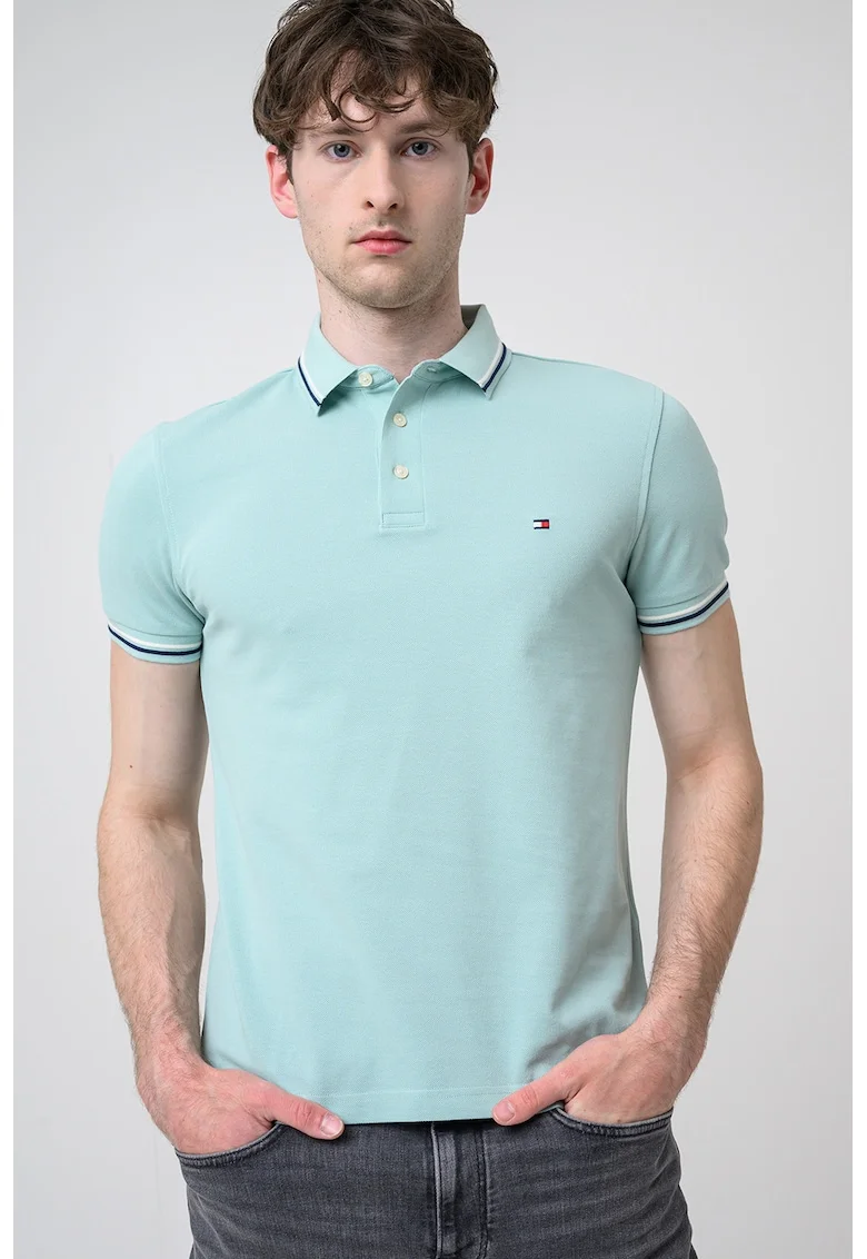 Tricou polo din amestec de bumbac organic, Verde menta