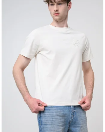 Tricou uni cu decolteu la baza gatului, Bej deschis