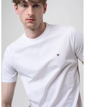 Tricou din bumbac cu logo brodat, Alb