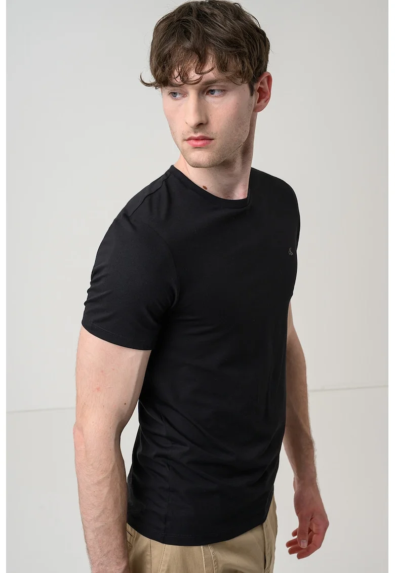 Set de tricouri slim fit - 2 piese, Alb/Negru