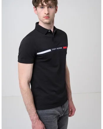 Tricou polo din amestec de bumbac organic, Rosu/Negru