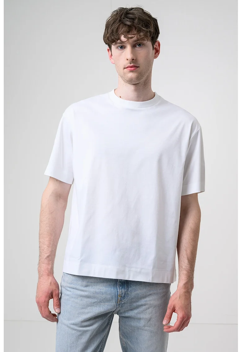 Tricou uni de bumbac, Alb