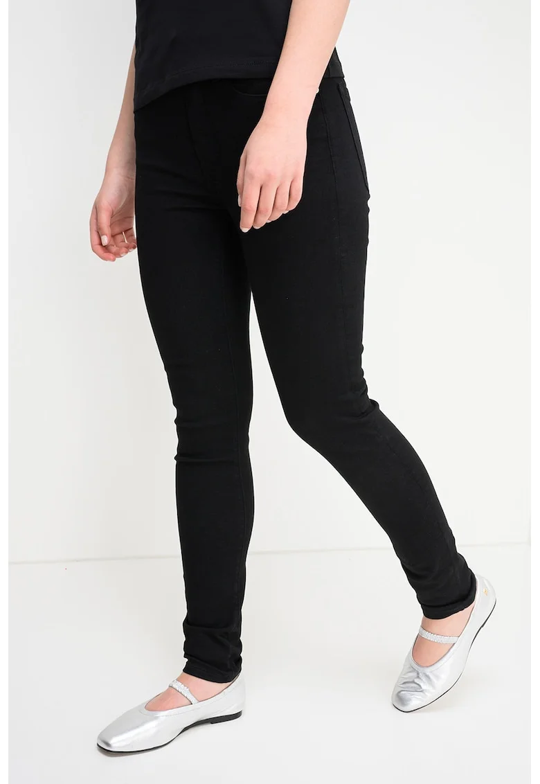 Blugi skinny cu talie medie, Negru