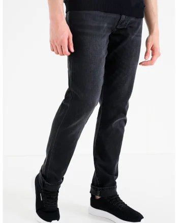 Blugi relaxed fit cu talie medie, Negru carbon