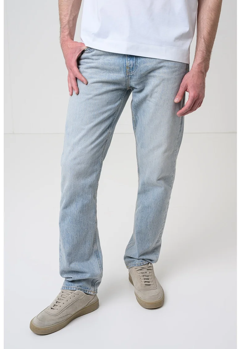 Blugi relaxed fit cu buzunare, Albastru deschis melange