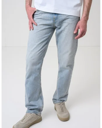 Blugi relaxed fit cu buzunare, Albastru deschis melange