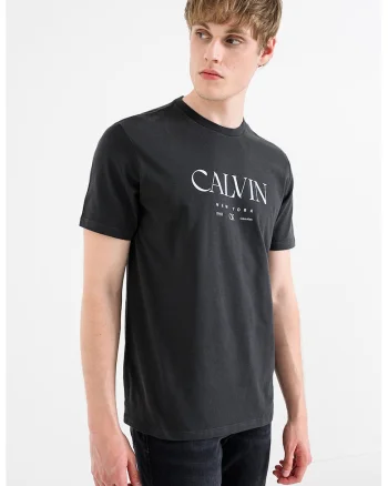 Tricou de bumbac cu logo, Albastru deschis/Gri inchis