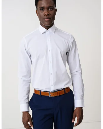 Camasa slim fit de poplin, Alb
