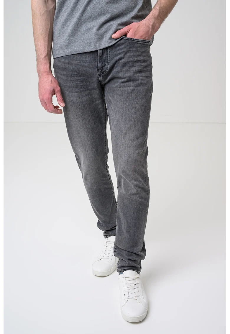 Blugi slim fit, Gri melange