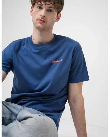 Tricou din bumbac cu aplicatii cu imprimeu, Bleumarin