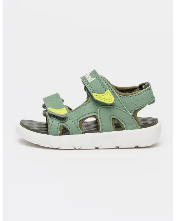 Sandale de piele ecologica cu velcro Perkins Row, Verde deschis