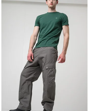 Tricou cu decolteu la baza gatului si logo Oyster River, Verde englez