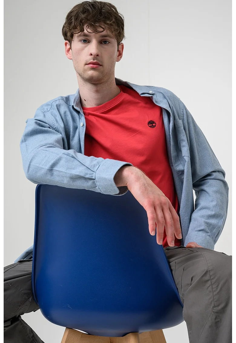 Tricou slim fit din bumbac Dun-River, Rosu