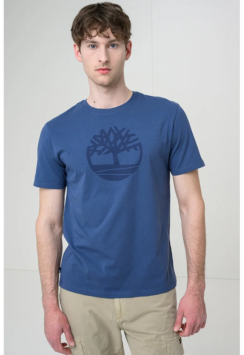 Tricou de bumbac Kennebec River Tree, Albastru indigo