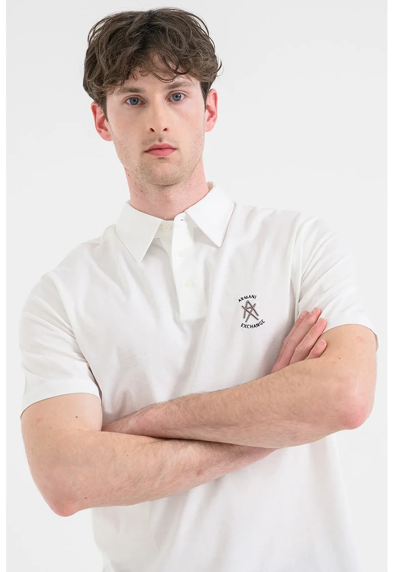 Tricou polo din bumbac, Alb