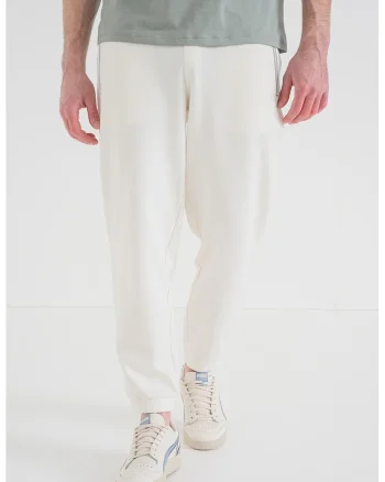 Pantaloni de trening cu croiala conica, Alb murdar