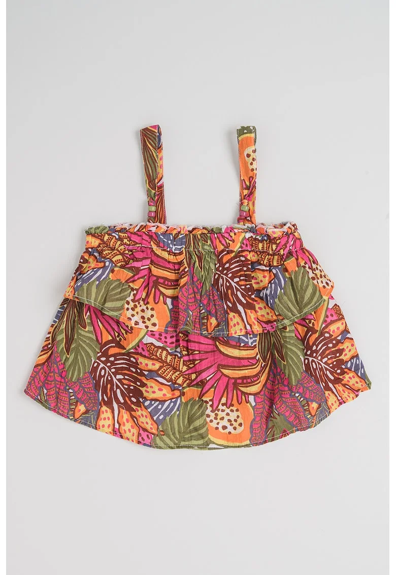 Top din bumbac cu model, Multicolor