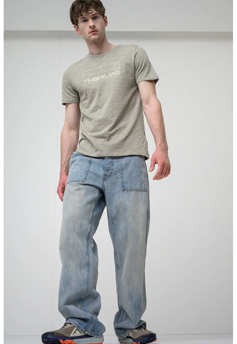 Tricou cu imprimeu grafic Outlined, Maro taupe deschis