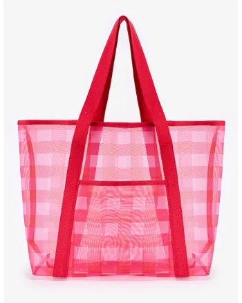 Geanta tote semi-transparenta, Rosu aprins