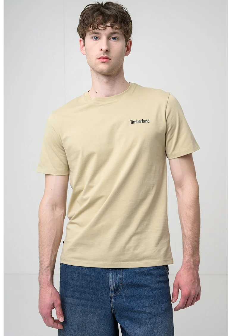 Tricou cu imprimeu grafic cu urs, Bej inchis