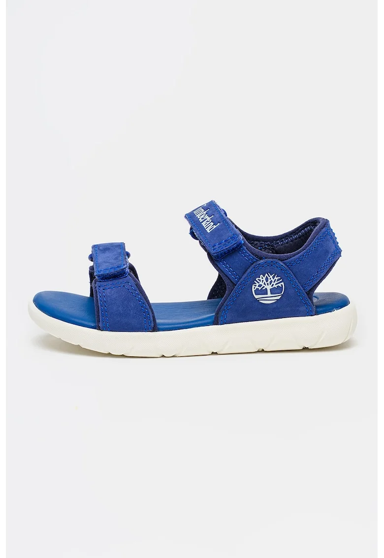 Sandale din piele intoarsa cu inchidere velcro Perkins Row, Albastru inchis