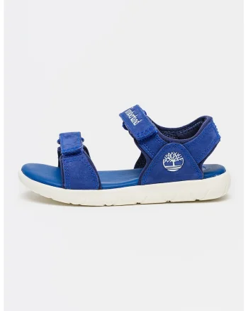 Sandale din piele intoarsa cu inchidere velcro Perkins Row, Albastru inchis